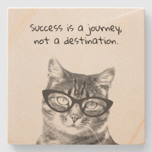 Porta-copo De Pedra O sucesso é uma jornada e não uma citação de desti
