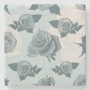 Porta-copo De Pedra O teste padrão floral com aumentou