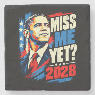 Porta-copo De Pedra Obama 2028 Já Sinto Saudades