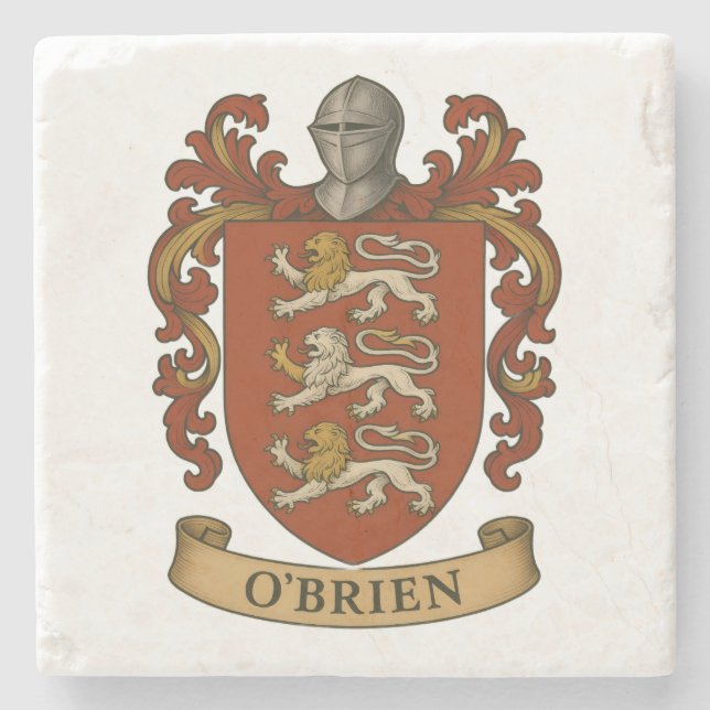 Porta-copo De Pedra O'Brien Family Crest Keychain (Frente)