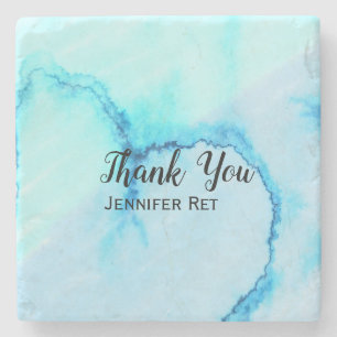 Porta-copo De Pedra obrigado de caligrafia preto simples que você adic