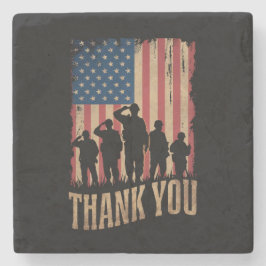 Porta-copo De Pedra Obrigado Dia dos Veteranos Bandeira Americana Vint