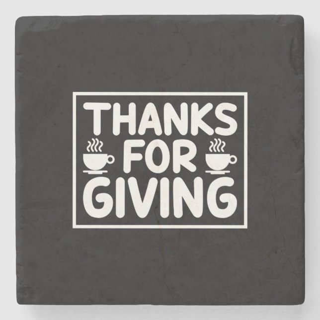 Porta-copo De Pedra Obrigados De Café Para Dar (Frente)