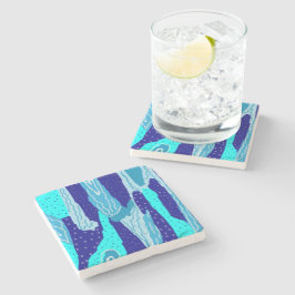 Porta-copo De Pedra Oceano Azul Icy