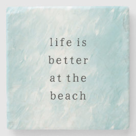 Porta-copo De Pedra Oceano Branco Azul Aqua