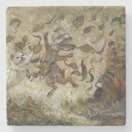 Porta-copo De Pedra October Fun Whimsical Autumn Forest Animals 