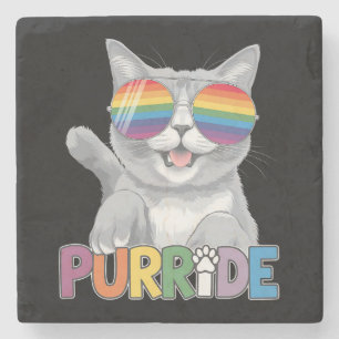 Porta-copo De Pedra Óculos de Sol Purride Cat Orgulho Gay Arco-Íris LG