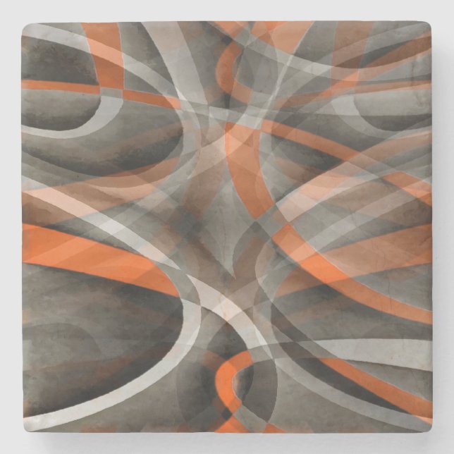 Porta-copo De Pedra Oitenta Vibes Queimados Laranja e Curva Camada de  (Frente)