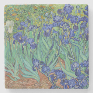 Porta-copo De Pedra Óleo Floral Famoso Íris Azul de Van Gogh