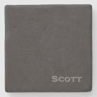 Olhar de couro preto masculino Monogrammed moderno