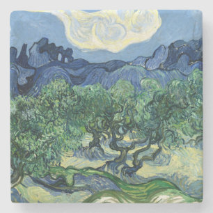 Porta-copo De Pedra Oliveiras Paisagem Montanhosa de Vincent Van Gogh