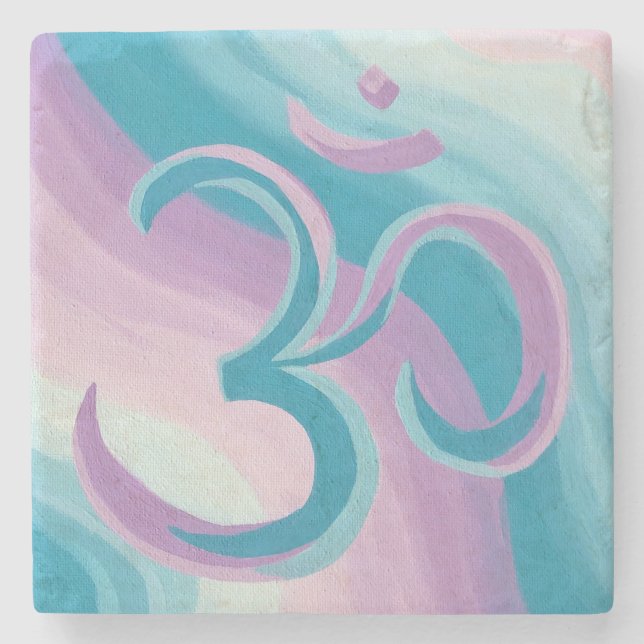 Porta-copo De Pedra Om Stone Porta copos (Frente)