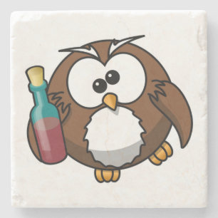 PORTA-COPO DE PEDRA "ONDE ESTÁ A FESTA?" BEBADO OWL