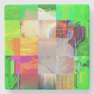 Porta-copo De Pedra Ônibus 1521 Arte Abstrata de Falha Cibernética Gri