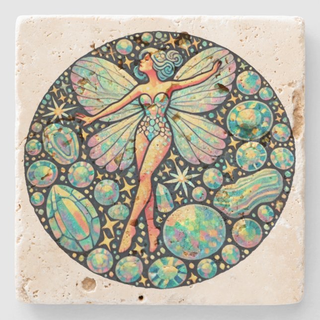 Porta-copo De Pedra Opal Fairy (Frente)