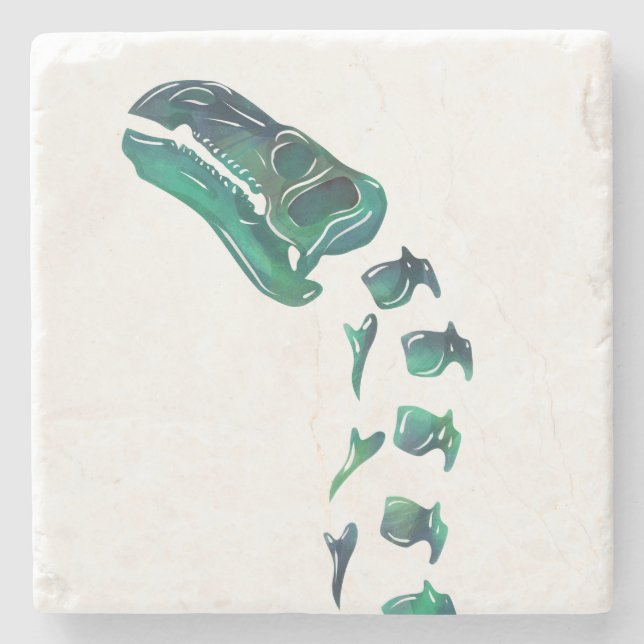 Porta-copo De Pedra Opal Iguanodon Dinossaur (Frente)