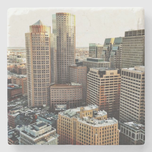 Porta-copo De Pedra Opinião de Boston (Frente)