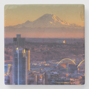 Porta-copo De Pedra Opinião do centro de Seattle, futebol da