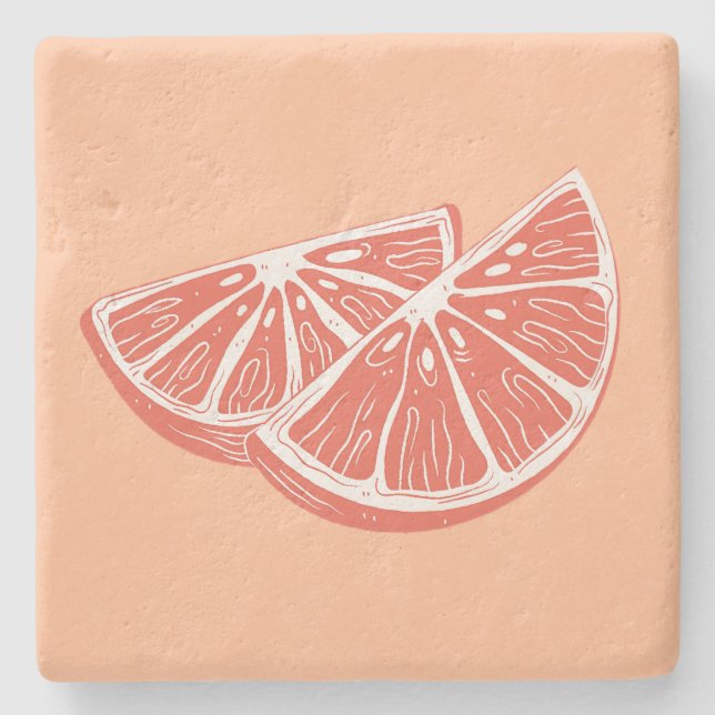 Porta-copo De Pedra Orange (Frente)