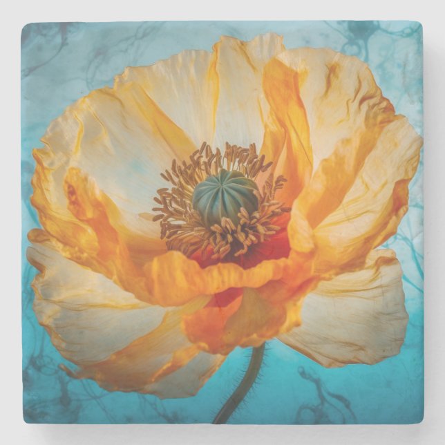 Porta-copo De Pedra Orange Beauty (Frente)