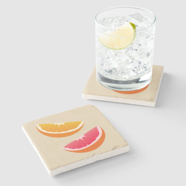 Porta-copo De Pedra Orange & Grapefruit Citrus Stone Coaster (Lateral)