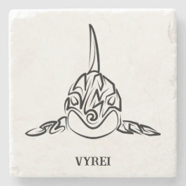 Porta-copo De Pedra Orca Tribal Negra