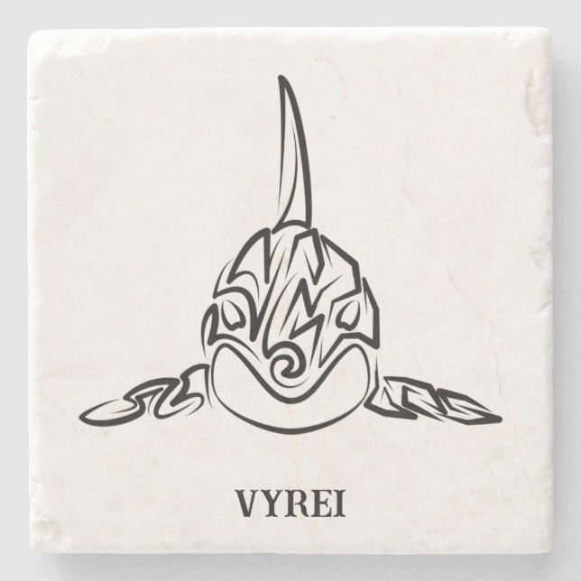 Porta-copo De Pedra Orca Tribal Negra (Frente)