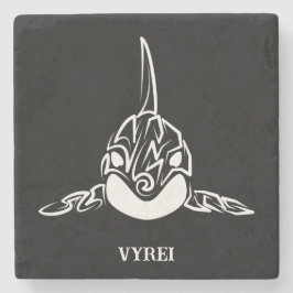 Porta-copo De Pedra Orca Tribal Negra