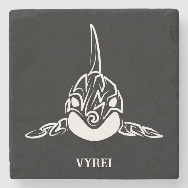 Porta-copo De Pedra Orca Tribal Negra (Frente)