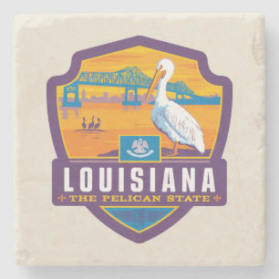Porta-copo De Pedra Orgulho de Estado Louisiana