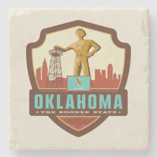 Porta-copo De Pedra Orgulho de Estado  Oklahoma
