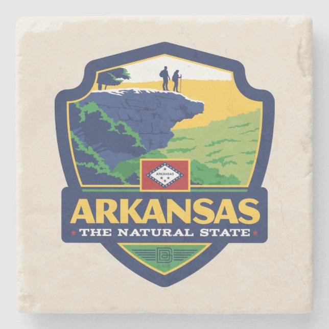 Porta-copo De Pedra Orgulho Estatal | Arkansas (Frente)