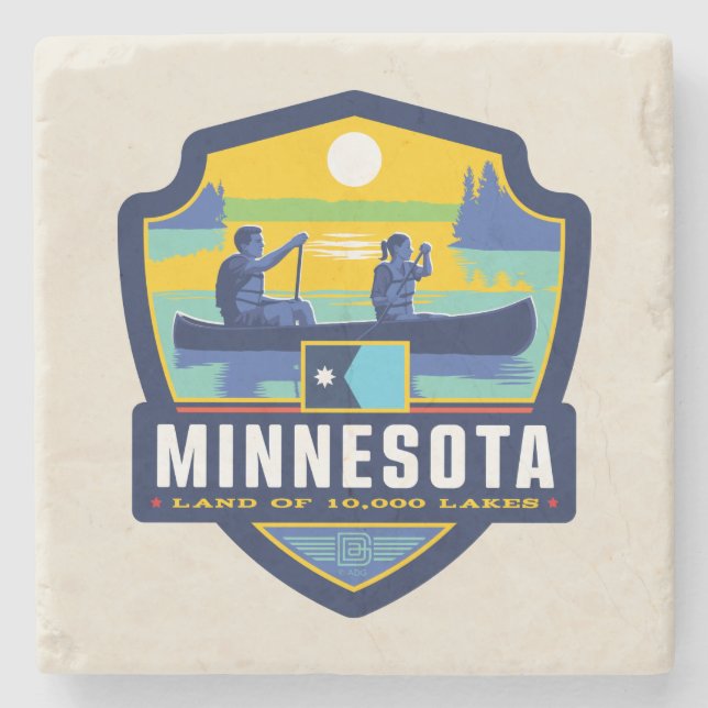 Porta-copo De Pedra Orgulho Estatal | Minnesota (Frente)