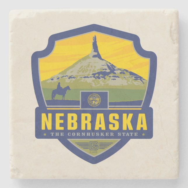 Porta-copo De Pedra Orgulho Estatal | Nebraska (Frente)