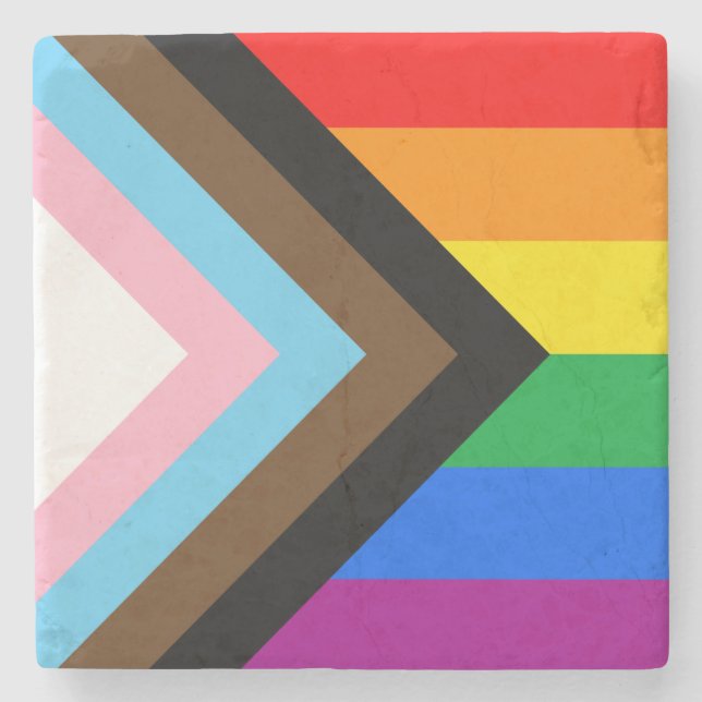Porta-copo De Pedra Orgulho Progressivo LGBTQ+ (Frente)