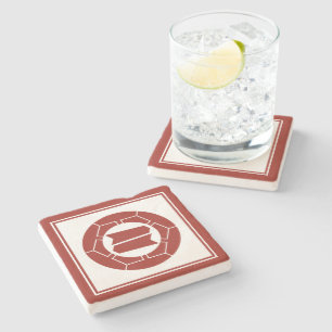 Porta-copo De Pedra Oriental Red Japan Hattori Kamon Vetor Art