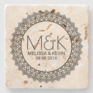 Porta-copo De Pedra Ornamentado Modelo de Texto de Casamento do Círcu