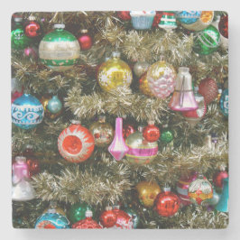 Porta-copo De Pedra Ornamentos de Árvores de Natais vintages Coloridos