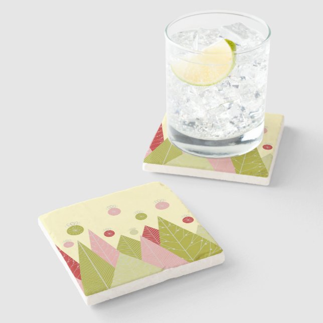 Porta-copo De Pedra Ornamentos e Árvores Natal (Lateral)