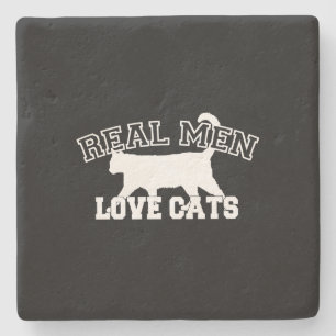 Porta-copo De Pedra Os gatos reais do amor dos homens este são branco