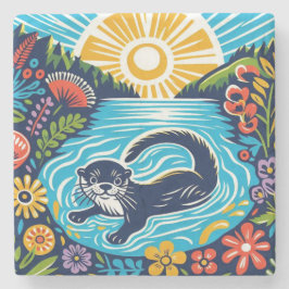 Porta-copo De Pedra Otter