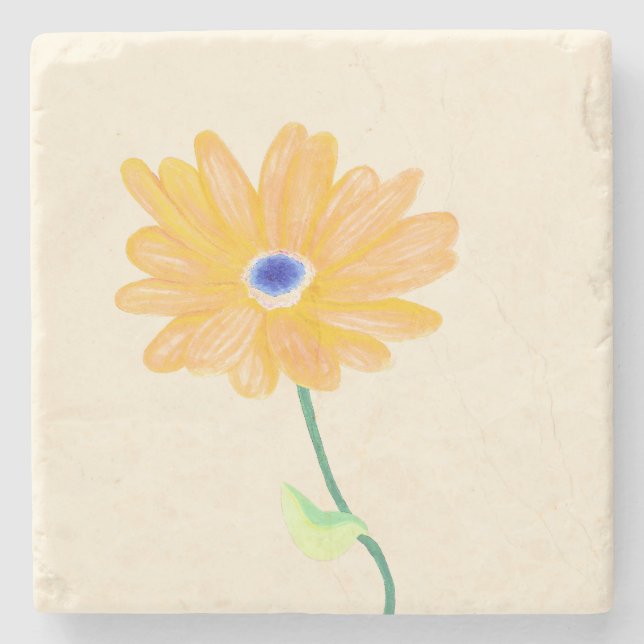 Porta-copo De Pedra Ouro Bloom (Frente)