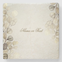 Porta-copo De Pedra Ouro de Aquarelas do Partido Eucalyptus Foliage Sh