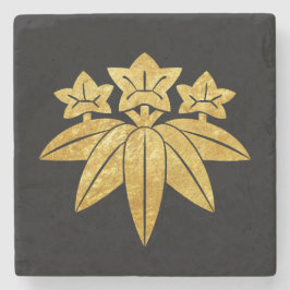 Porta-copo De Pedra Ouro japonês do falso de Kamakura Minamoto