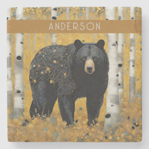 Porta-copo De Pedra Ouro Natureza Azulejo Cerâmica