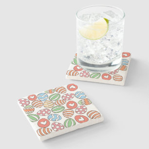 Porta-copo De Pedra Ovos de Páscoa Coloridos