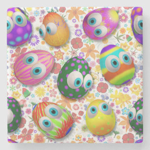 Porta-copo De Pedra Ovos de Páscoa de desenho animado fofos e engraçad