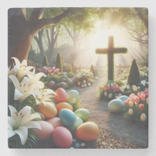 Porta-copo De Pedra Ovos/Páscoa/Lilly