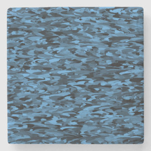 Porta-copo De Pedra Padrão Abstrato Azul Preto