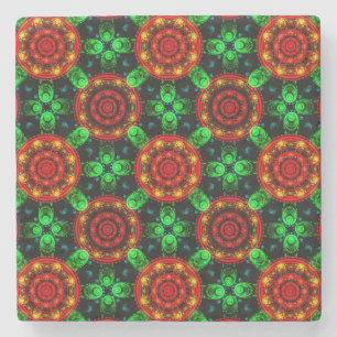 Porta-copo De Pedra Padrão Abstrato Floral Moderno Boho Elegante #504